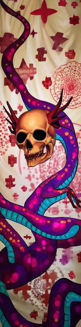 Free dragon bookmark featuring a scarier dragon with a skull head